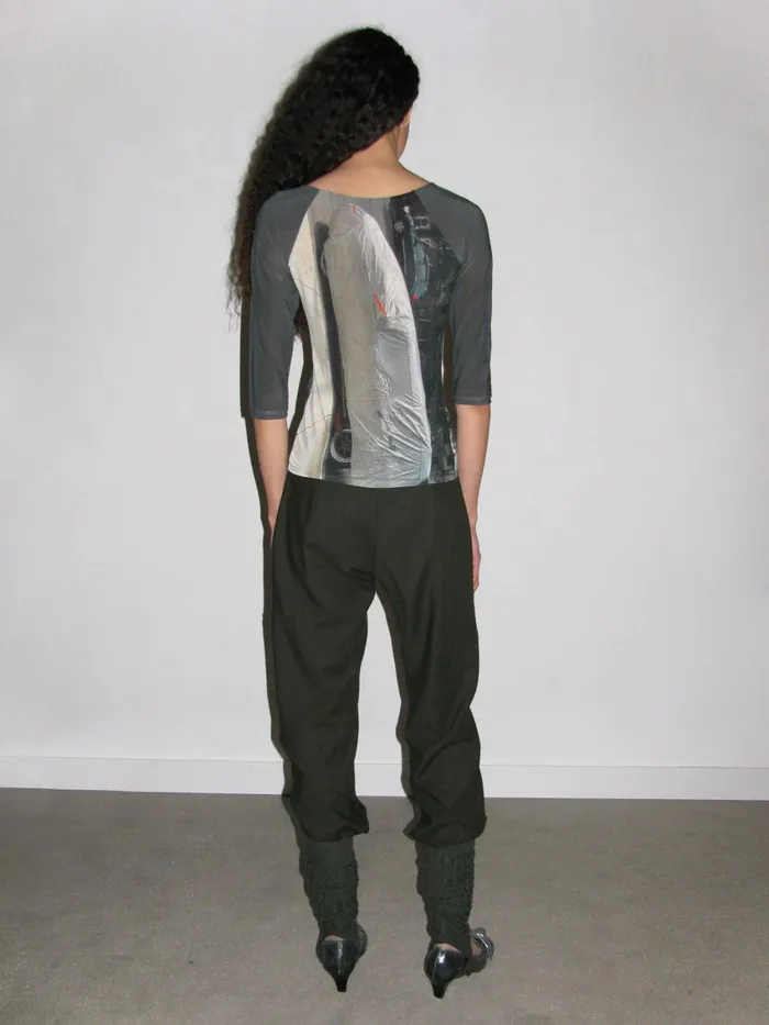 Paloma Wool FELICE34 Sleeve Reversible Top With Digital Car Print Women Tops