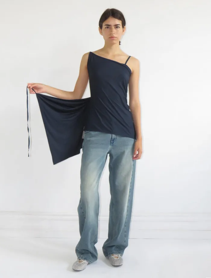Paloma Wool FISoft Comfortable Wrap Top With Ribbonstyle Straps Women Tops