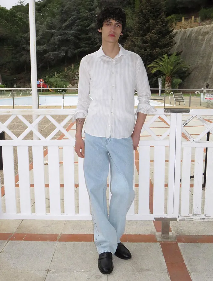 Paloma Wool FINITADelicate Classic Men039s Striped Shirt With Silk Pwman 8211 US