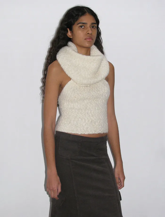 Paloma Wool GroenlandiaEcru Multiposition Knitted Top With Open Back Women Tops