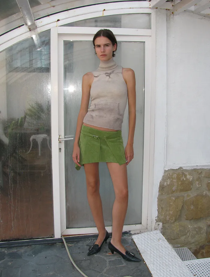 Paloma Wool HOODSleeveless Highneck Knitted Top With Sweatshirt Print Effect Women Tops
