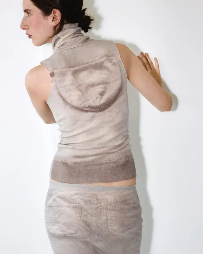 Paloma Wool HOODSleeveless Highneck Knitted Top With Sweatshirt Print Effect Women Tops