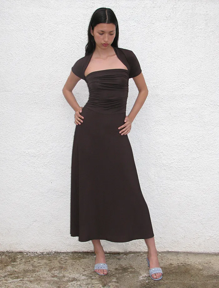 Paloma Wool JAYSlightly Sheer Draped Dress With Side Gathers Women Dresses
