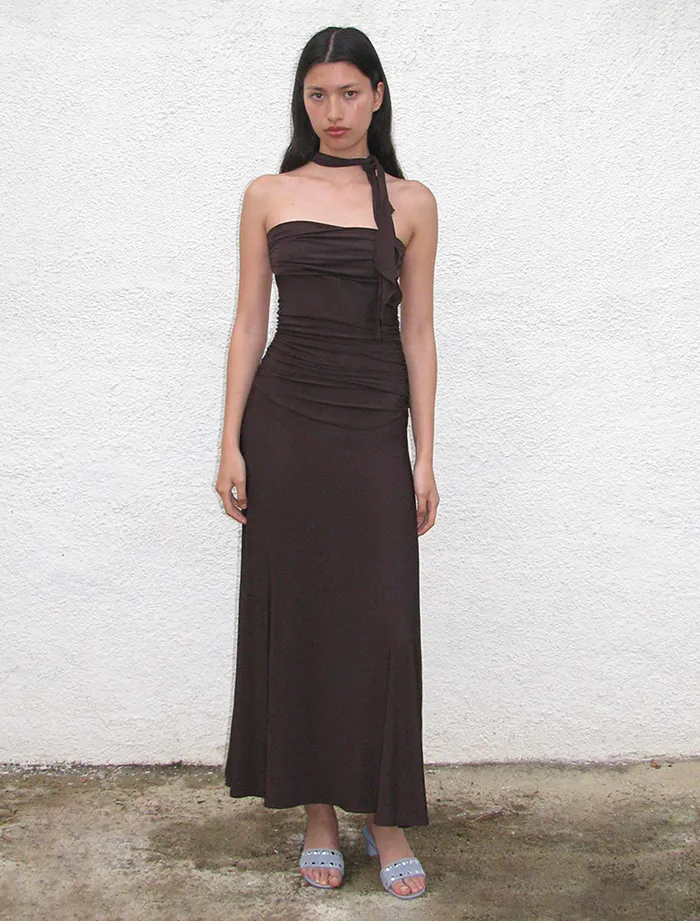 Paloma Wool JAYSlightly Sheer Draped Dress With Side Gathers Women Dresses