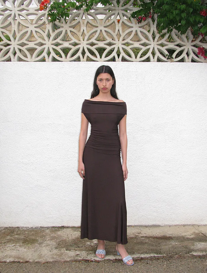 Paloma Wool JAYSlightly Sheer Draped Dress With Side Gathers Women Dresses