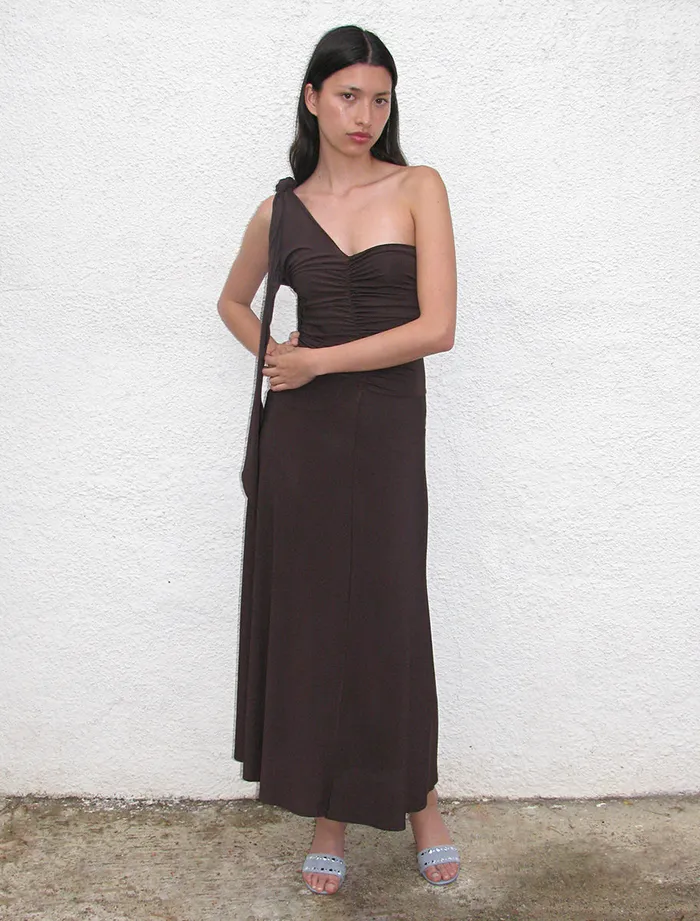 Paloma Wool JAYSlightly Sheer Draped Dress With Side Gathers Women Dresses