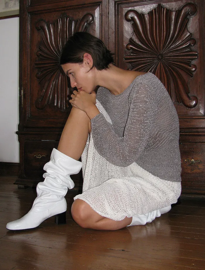 Paloma Wool JOLINEWhite Straightleg Leather Boot With 4 Cm Heel Women Shoes