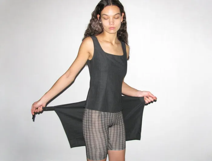 Paloma Wool KEMTOFitted Top With Removable Lateral Skirt And Pocket Women Tops