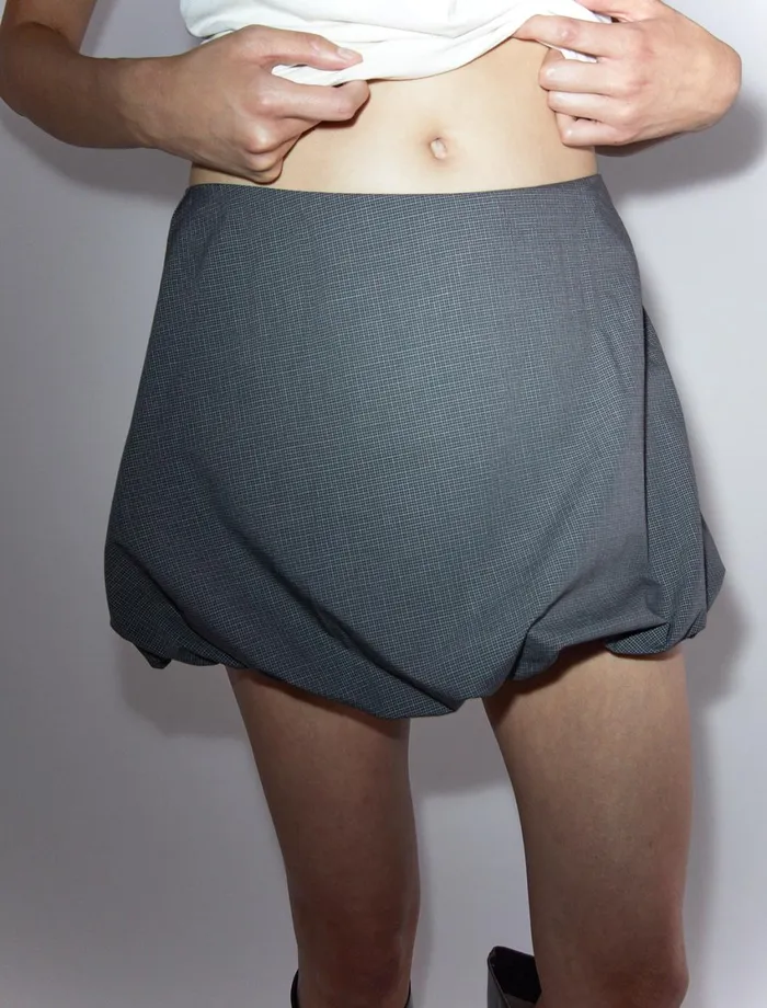 Paloma Wool LIVLow Waist Puffed Checkered Mini Skirt Women Bottoms