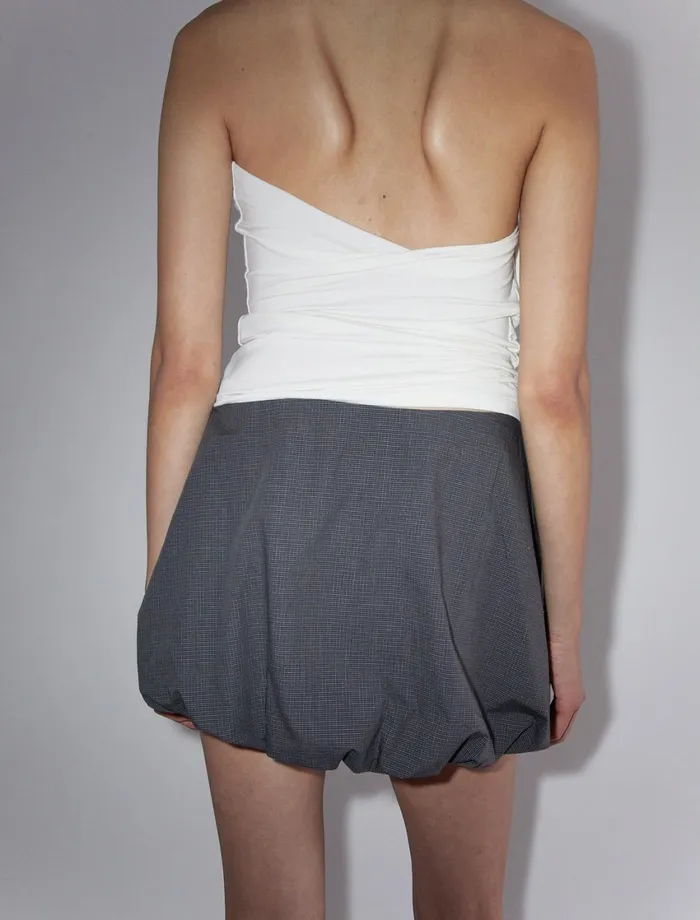 Paloma Wool LIVLow Waist Puffed Checkered Mini Skirt Women Bottoms
