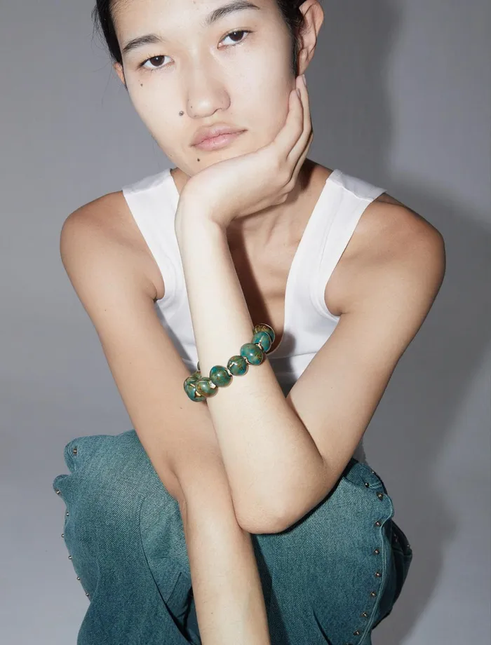 Paloma Wool MABEL BRACELETGreen Bracelet With Ceramic Pieces Women Jewelry