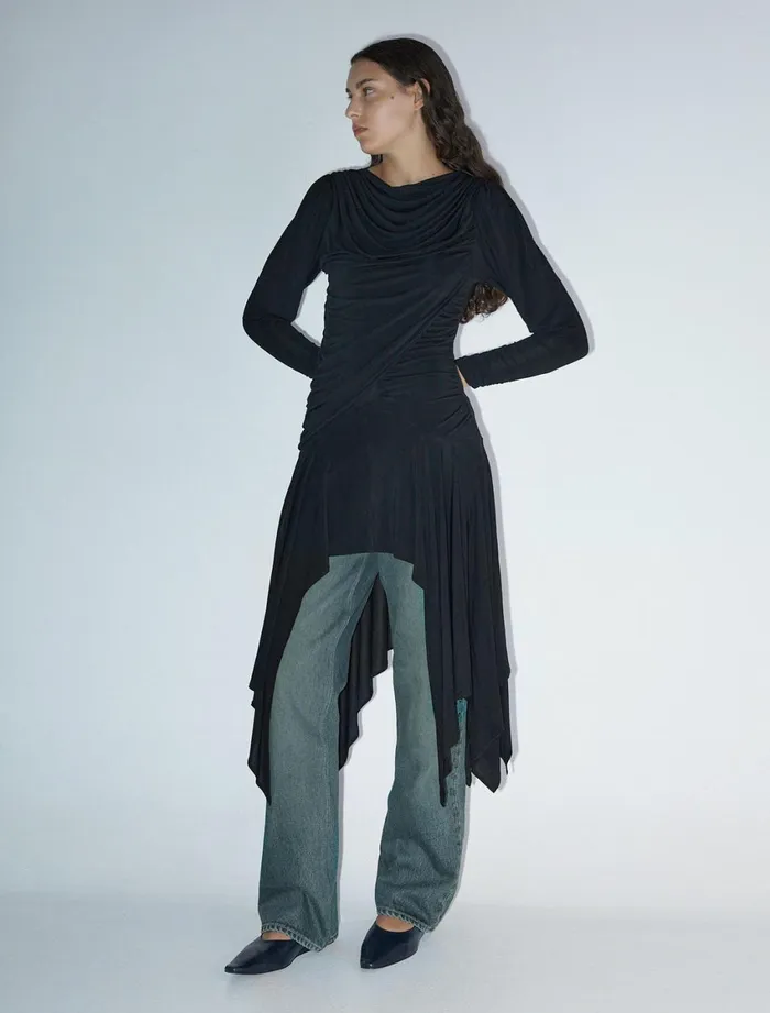 Paloma Wool MELINDADraped Neckline Gathered Front Dress Women Dresses