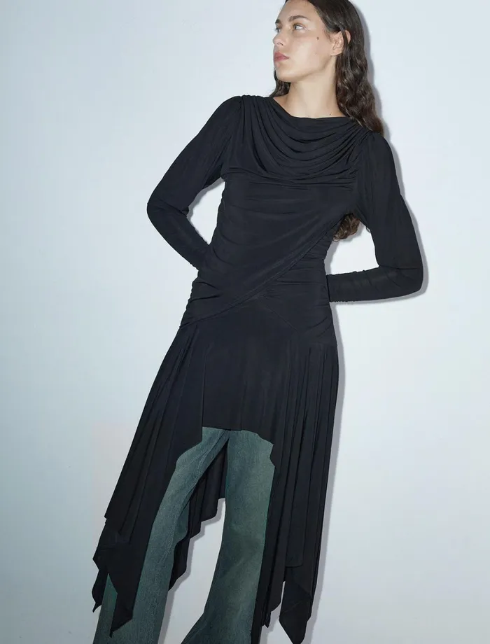Paloma Wool MELINDADraped Neckline Gathered Front Dress Women Dresses