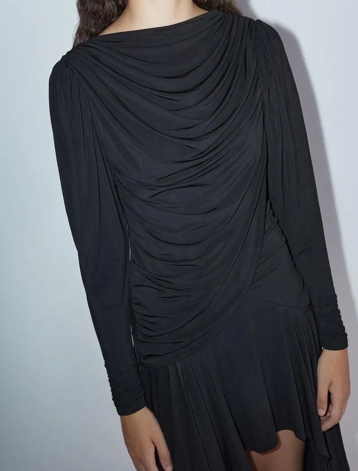 Paloma Wool MELINDADraped Neckline Gathered Front Dress Women Dresses
