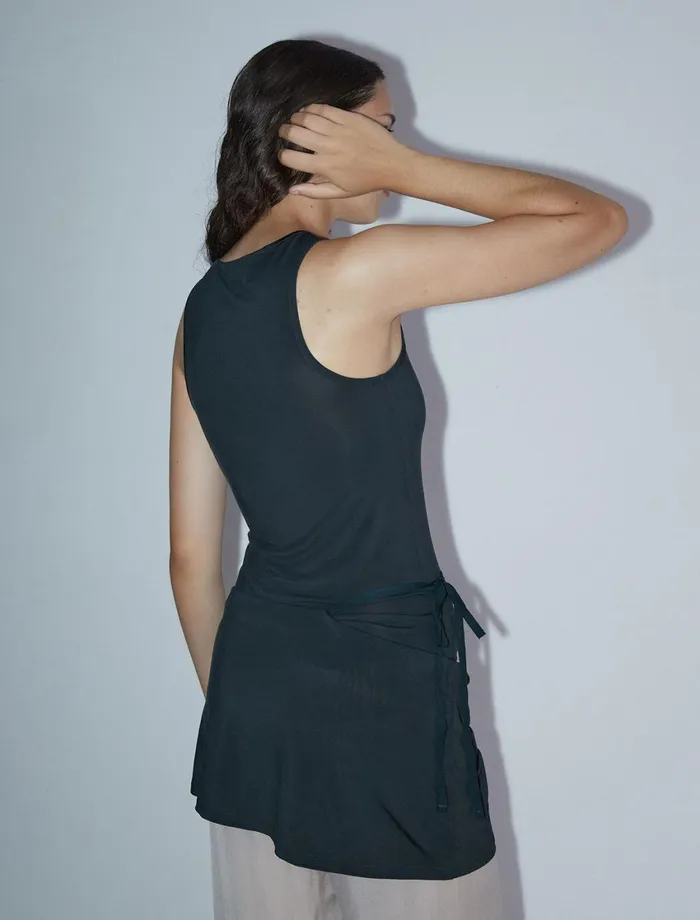 Paloma Wool MESTRacerback Top With A Peplum Piece That Ties With A Cotton Ribbon At The Waist Women Tops