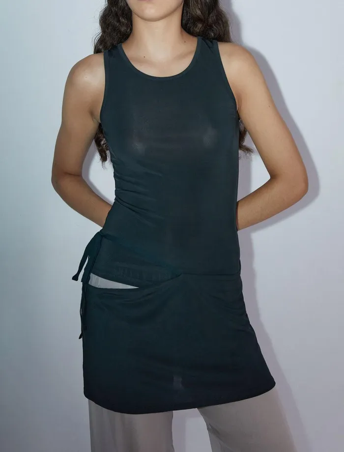 Paloma Wool MESTRacerback Top With A Peplum Piece That Ties With A Cotton Ribbon At The Waist Women Tops