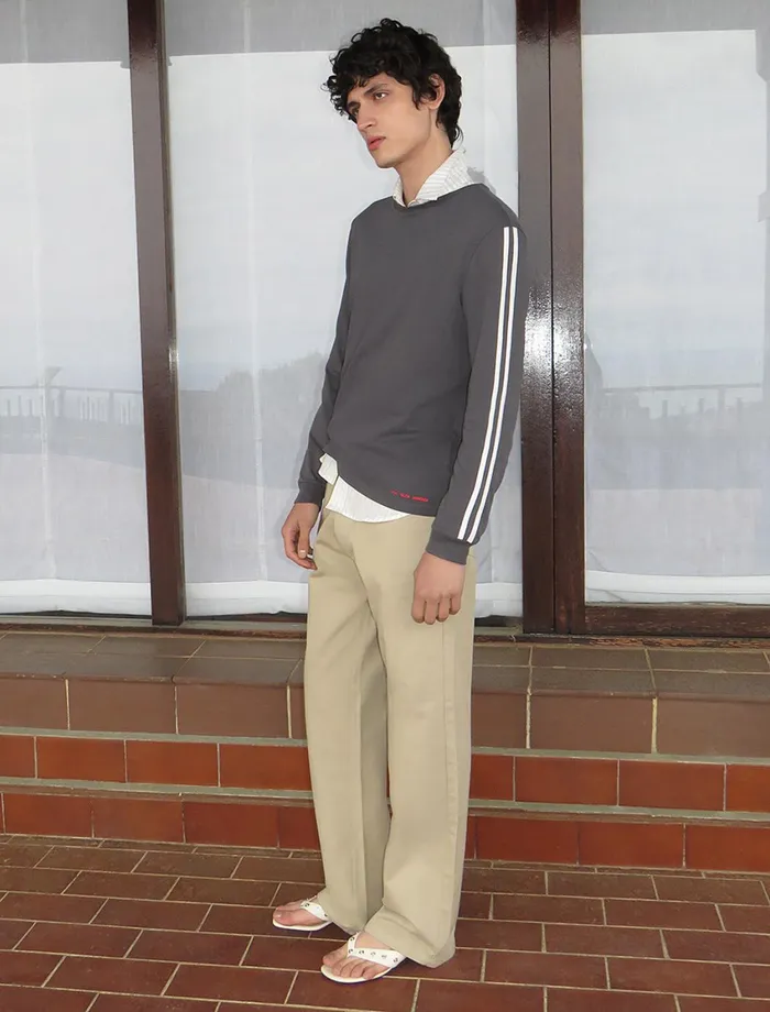 Paloma Wool MIGUALES BLongsleeved Men039s Tshirt With Sporttype Piping Detail On The Sleeves Pwman 8211 US