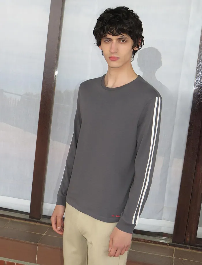 Paloma Wool MIGUALES BLongsleeved Men039s Tshirt With Sporttype Piping Detail On The Sleeves Pwman 8211 US