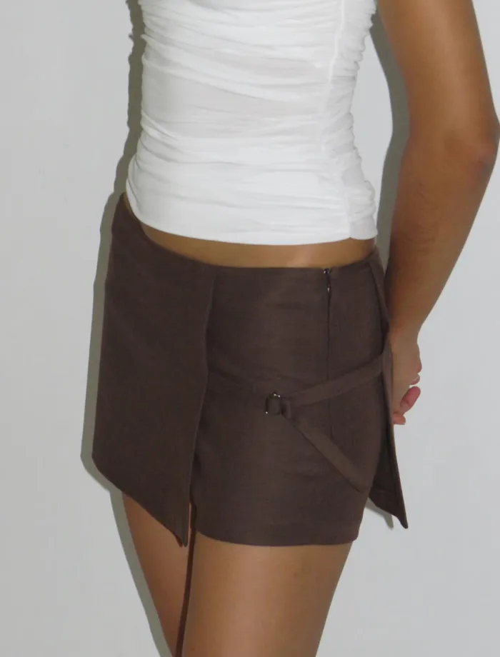 Paloma Wool MINI ARCHIVEMidrise Shorts With Overlapping Fixed Mini Skirt Women Bottoms