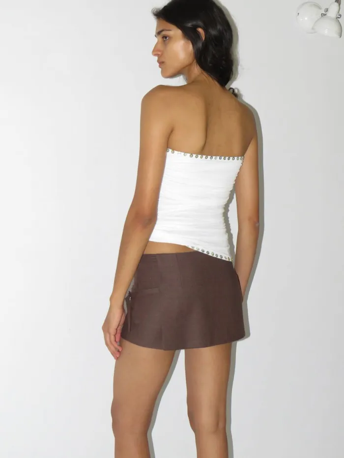 Paloma Wool MINI ARCHIVEMidrise Shorts With Overlapping Fixed Mini Skirt Women Bottoms