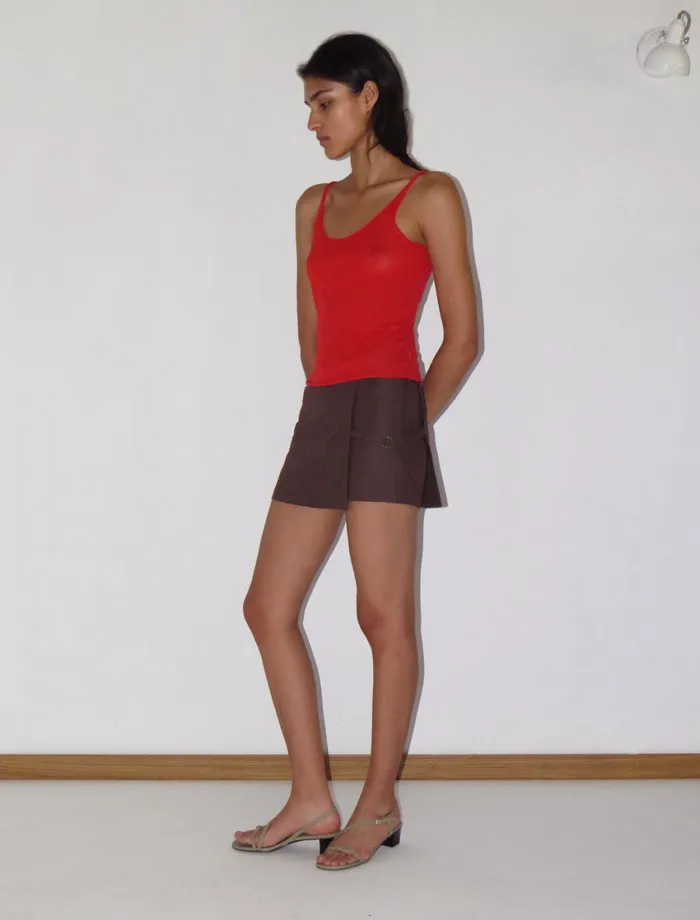 Paloma Wool MINI ARCHIVEMidrise Shorts With Overlapping Fixed Mini Skirt Women Bottoms