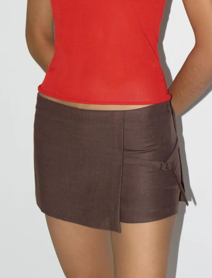 Paloma Wool MINI ARCHIVEMidrise Shorts With Overlapping Fixed Mini Skirt Women Bottoms