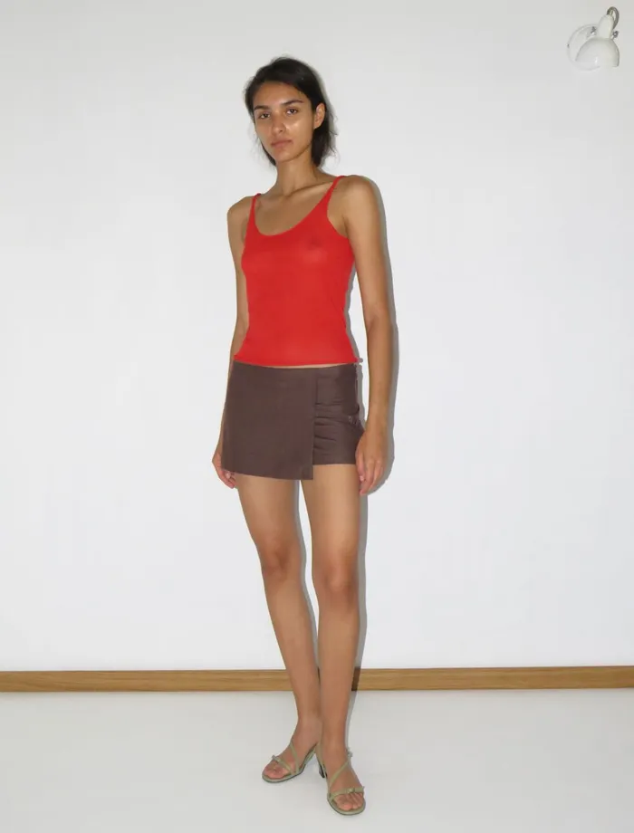 Paloma Wool MINI ARCHIVEMidrise Shorts With Overlapping Fixed Mini Skirt Women Bottoms