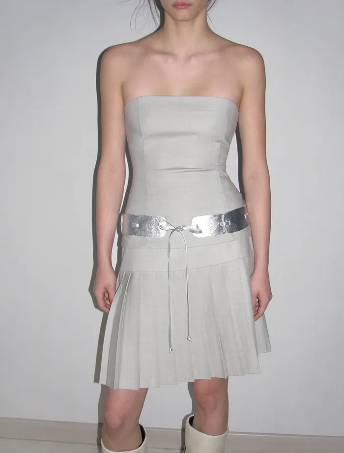 Paloma Wool MINTHASilver Laced Leather Belt Women Belts