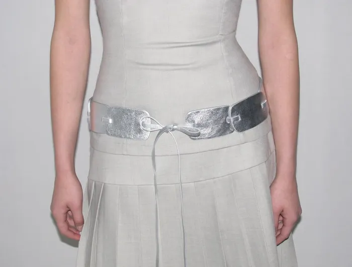 Paloma Wool MINTHASilver Laced Leather Belt Women Belts