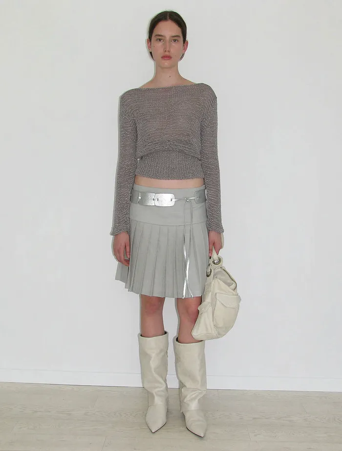 Paloma Wool MINTHASilver Laced Leather Belt Women Belts