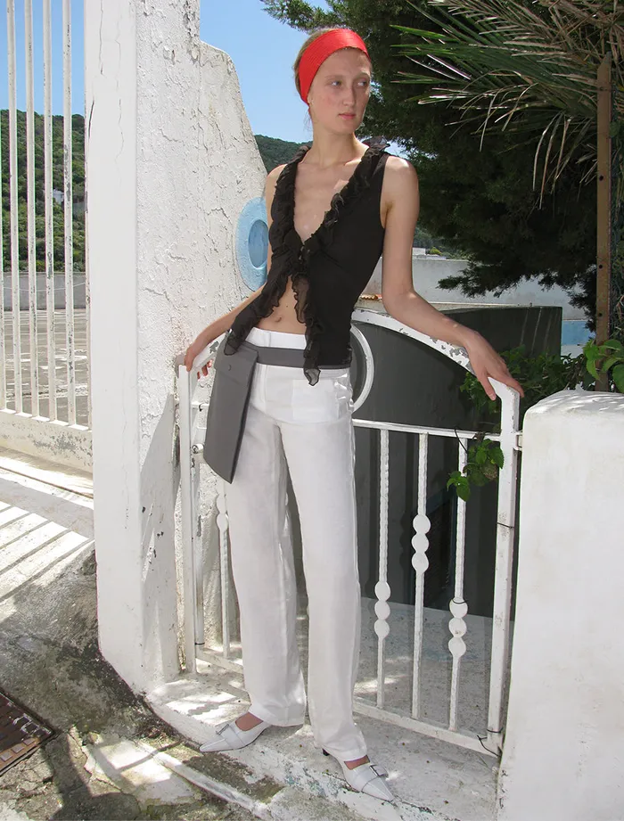 Paloma Wool PAPILLONSlightly Sheer Lowwaist Trousers With Frontal Pocket Women Bottoms