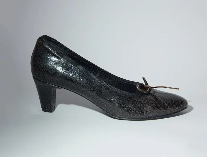 Paloma Wool PETRABlack Leather Pump With Bow And A 45cm Heel Women Shoes