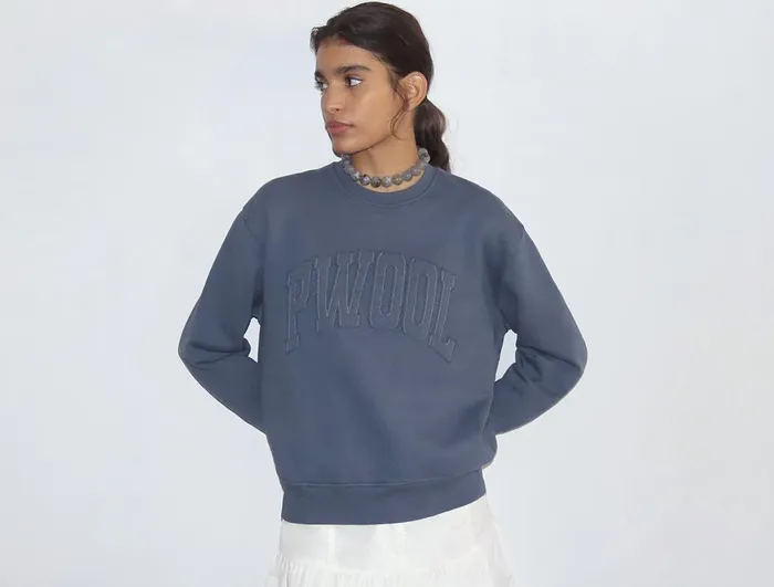 Paloma Wool PWOOLWashed Effect Oversize Sweatshirt With 0391kiss039 Frontal Detail Women Tops