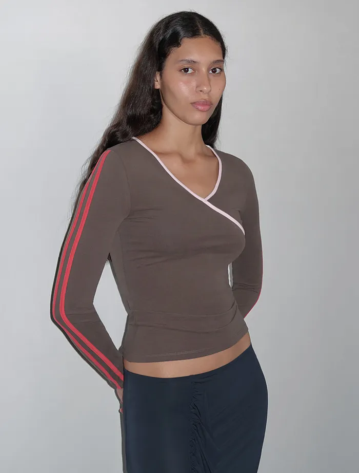 Paloma Wool ROSEMARYCrossbody Longsleeve Top With Paloma Wool Logo On The Bottom Seam Women Tops