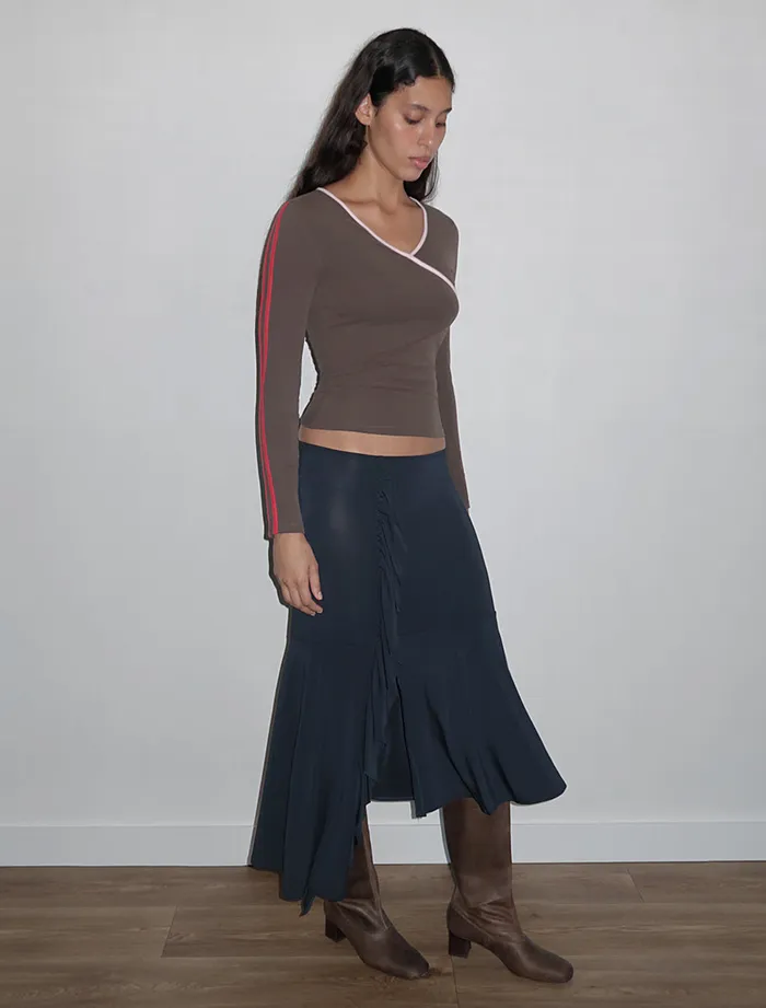 Paloma Wool ROSEMARYCrossbody Longsleeve Top With Paloma Wool Logo On The Bottom Seam Women Tops