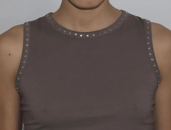 Paloma Wool SABRINASleeveless Tshirt With Tintack Detail Women Tops