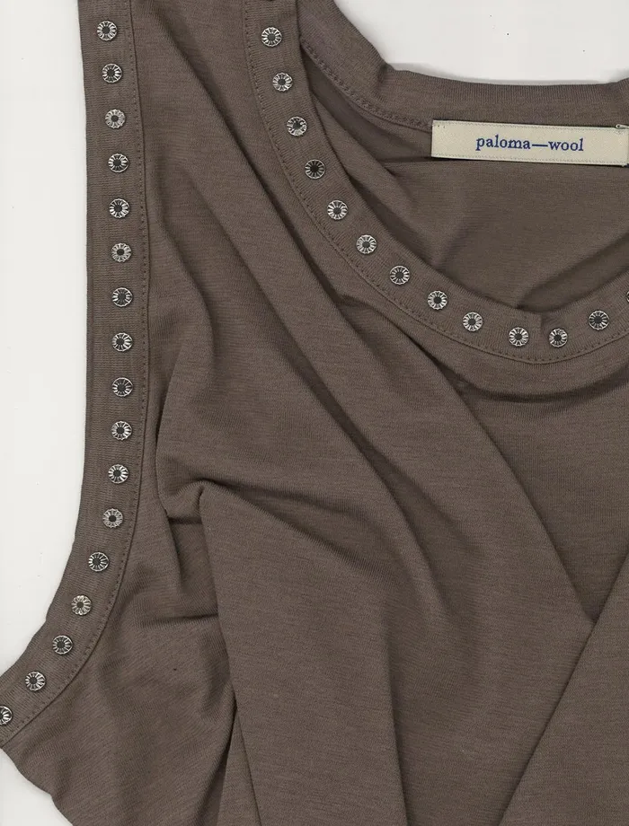 Paloma Wool SABRINASleeveless Tshirt With Tintack Detail Women Tops