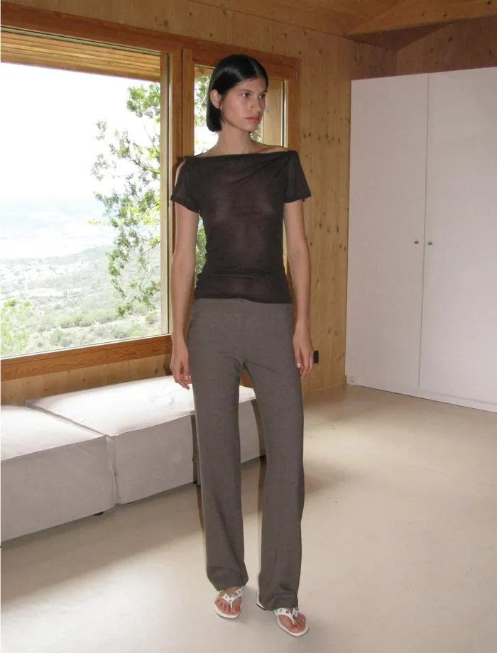 Paloma Wool SANDALLow Waist Pants With Fold Waistband Piece Women Bottoms