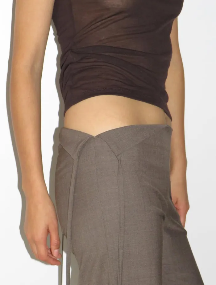 Paloma Wool SANDALLow Waist Pants With Fold Waistband Piece Women Bottoms