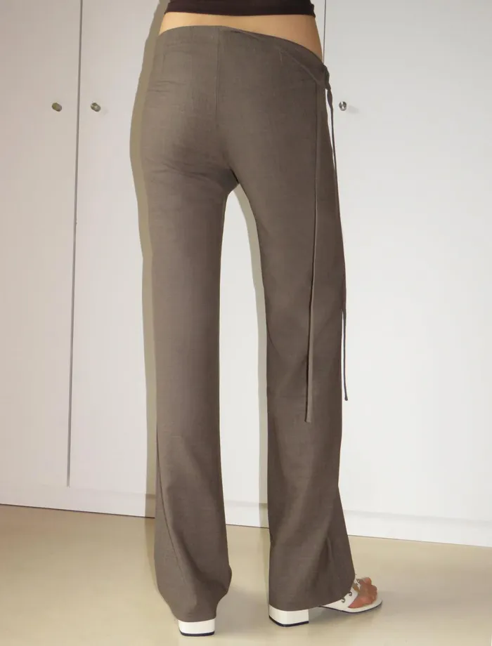 Paloma Wool SANDALLow Waist Pants With Fold Waistband Piece Women Bottoms