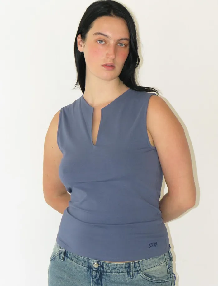 Paloma Wool SANURAFitted Sleeveless Top With An Open Vneck Women Tops