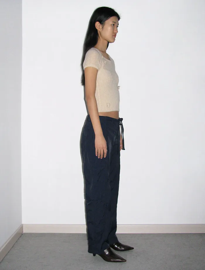 Paloma Wool SESENavy Recycled Nylon Cargo Pants With Waist Tie Women Bottoms