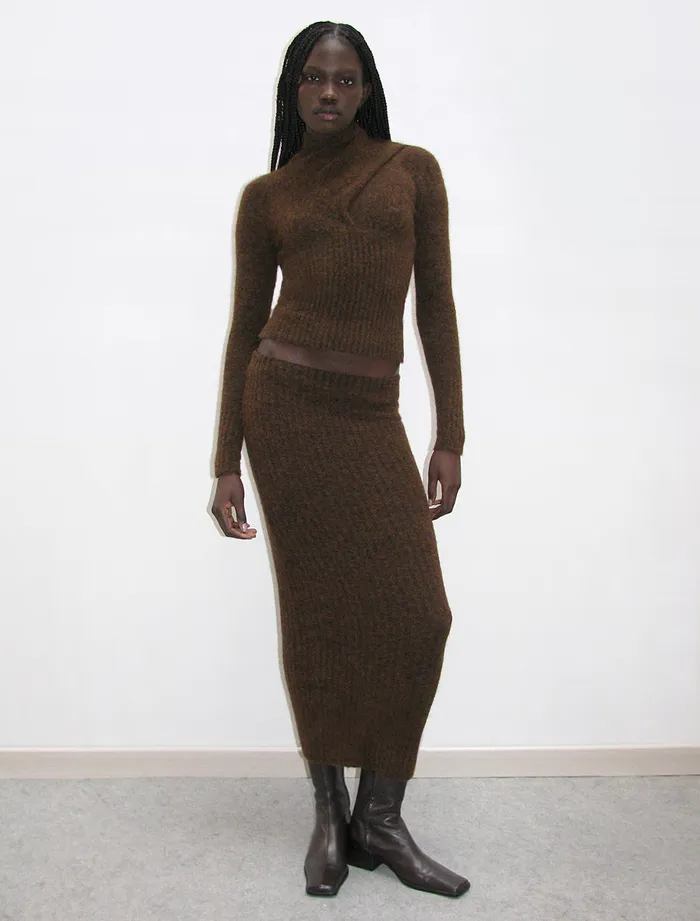 Paloma Wool SIRACUZARibbed Knit Long Tube Skirt Women Bottoms