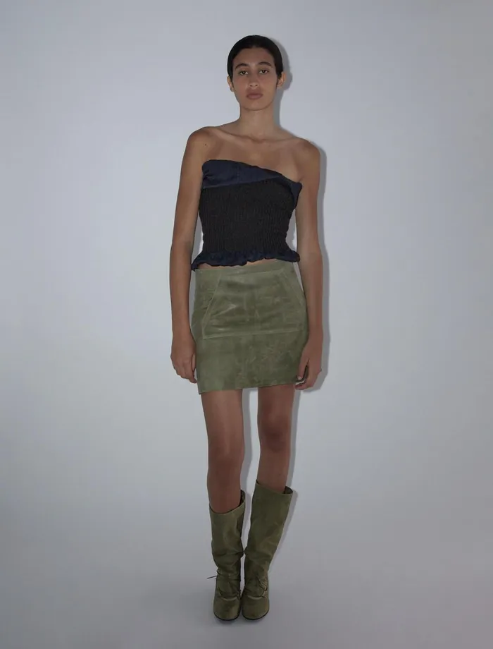 Paloma Wool STACKSSoft Leather Mini Skirt With Front Pocket Women Bottoms