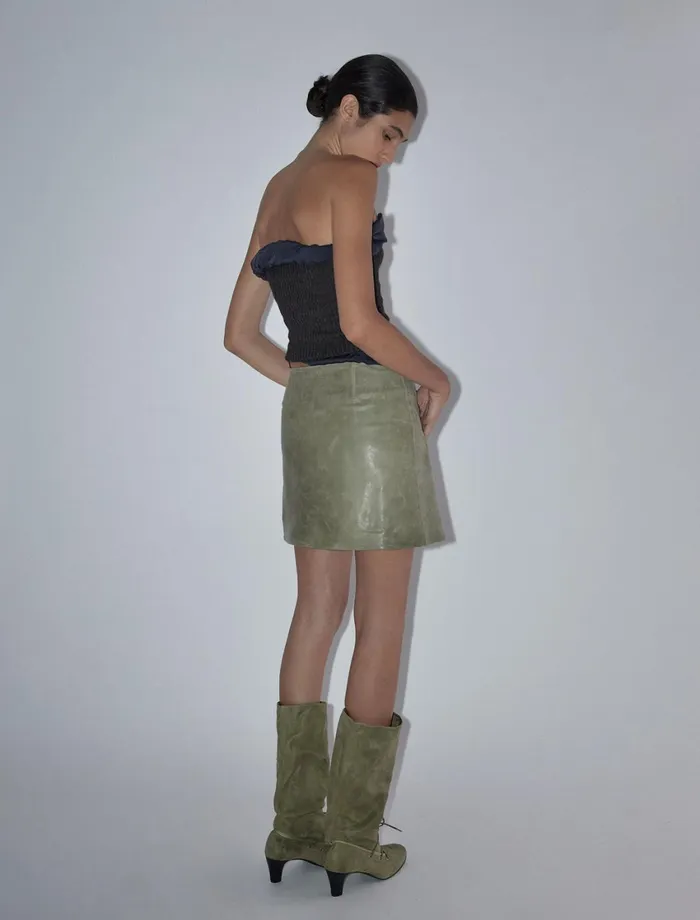Paloma Wool STACKSSoft Leather Mini Skirt With Front Pocket Women Bottoms
