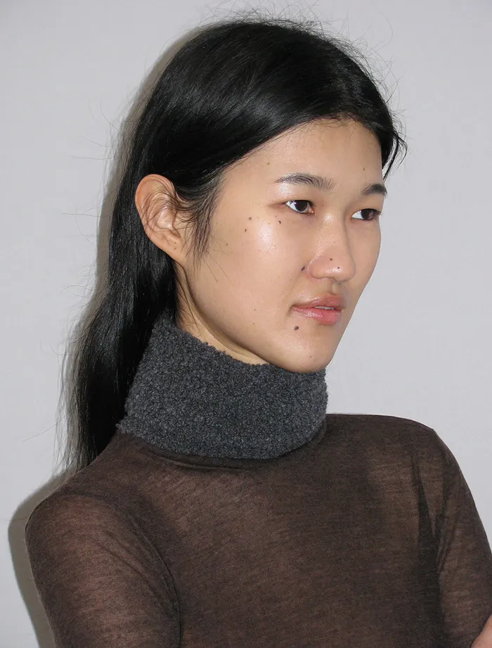 Paloma Wool TITIDark Brown Delicate Transparent Highneck Knitted Sweater Women Tops