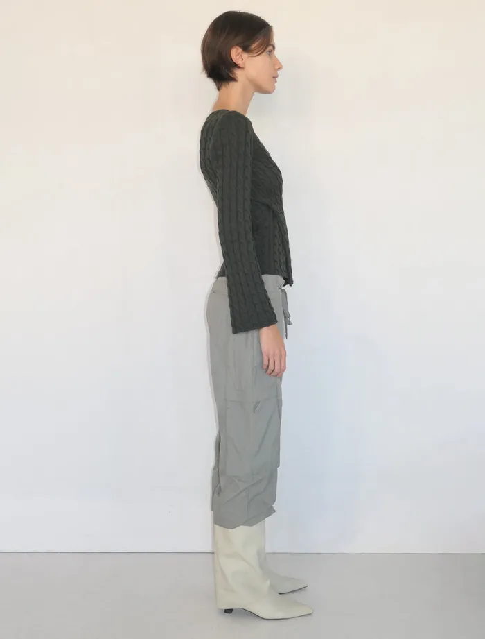 Paloma Wool VALERIAGreen Reversible Longsleeved Knitted Crosschest Top Women Tops
