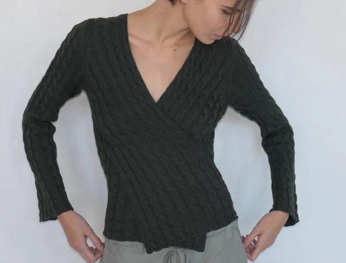 Paloma Wool VALERIAGreen Reversible Longsleeved Knitted Crosschest Top Women Tops