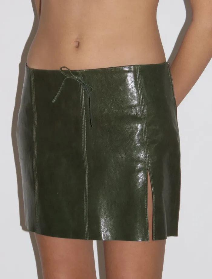 Paloma Wool VITTORIA IIWorn Leather Skirt With Front Opening Women Bottoms