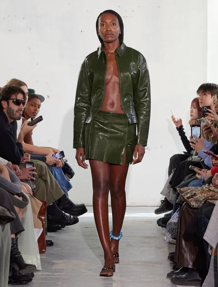 Paloma Wool VITTORIA IIWorn Leather Skirt With Front Opening Women Bottoms
